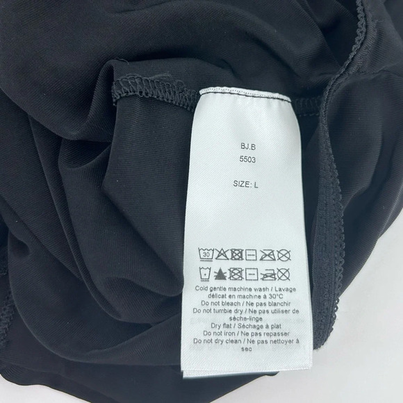 GANNI Bodysuit Top Womens L Black  All Crew Neck Long Sleeve Thin - Picture 8 of 13